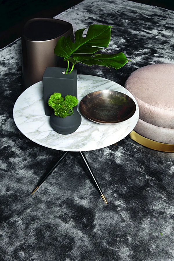 Round high side table with marble top VIBIEFFE SWING 1500 factory VIBIEFFE from Italy. Foto №2