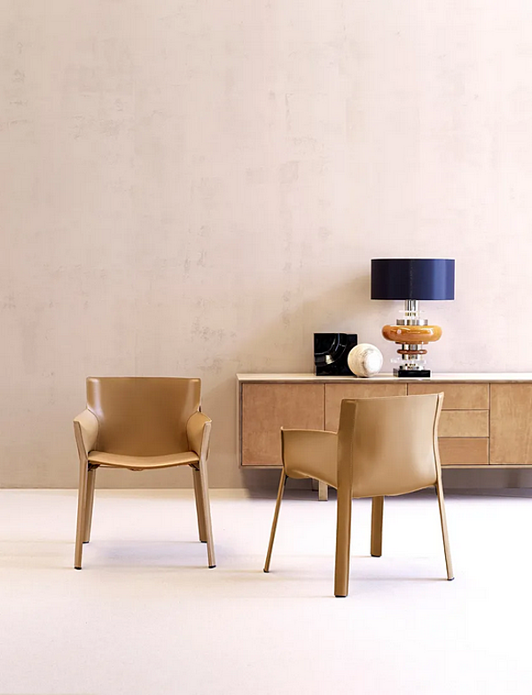 Tanned leather sideboard with doors FASEM Aliante factory FASEM from Italy. Foto №4