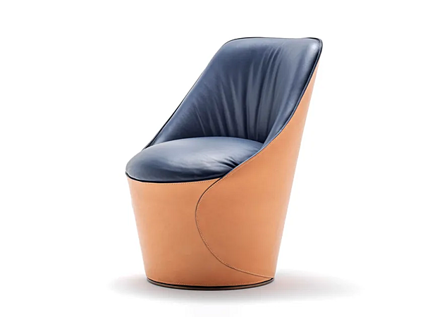 Swivel Easy Chair in Tanned Leather FASEM Electa ELECTA LOUNGE factory FASEM from Italy. Foto №5