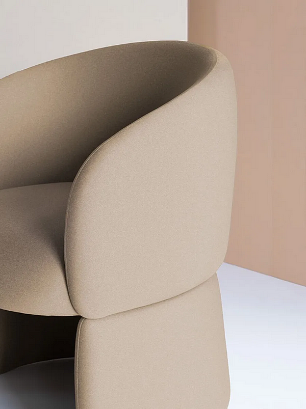 Fabric easy chair with armrests Potocco Jade 953 P 953/P factory POTOCCO from Italy. Foto №4