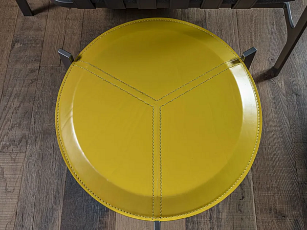 Round Tanned Leather Coffee Table Enrico Pellizzoni Sydney factory ENRICO  PELLIZZONI from Italy. Foto №9