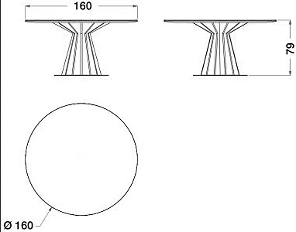 Wooden Table with Marble Lazy Susan Dragonfly CPRN HOMOOD D620 factory CPRN HOMOOD from Italy. Foto №6