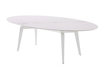 Oval dining table porcelain stoneware marble effect LIGNE ROSET Odessa 0M50FN5N-0M50FN5W factory LIGNE ROSET from Italy