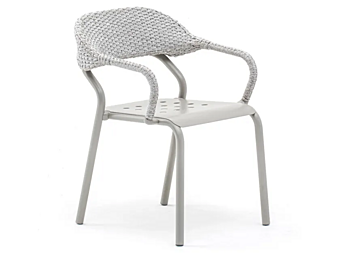 Stackable aluminium chair with armrests VARASCHIN Noss 2450