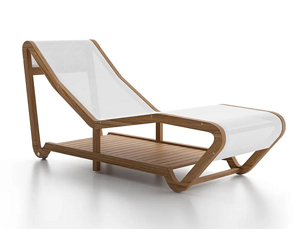 Teak chaise longue with soft back Atmosphera Infinity IN.LT. factory ATMOSPHERA from Italy. Foto №1