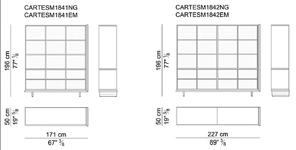 Tall Wooden Office Shelving Cartesiano i 4 Mariani factory i 4 Mariani from Italy. Foto №4