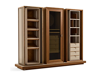 Sectional wooden wardrobe with drawers GIORGETTI Town factory GIORGETTI from Italy