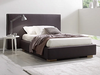 Full size upholstered bed with padded headboard Duomo Design Mono Alto factory Duomo Design from Italy
