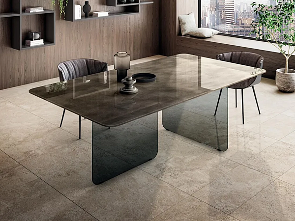 Rectangular glass dining table Air Soft LAGO 2205x 2205X factory LAGO from Italy. Foto №1