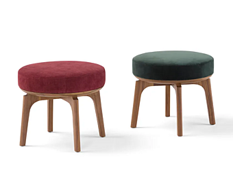 Low upholstered fabric stool AMURA Olga Stool AM051.001 Low upholstered fabric stool AMURA Olga Stool AM051.001 factory AMURA from Italy