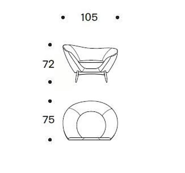 Fabric armchair with armrests Saba Oltremare factory SABA from Italy. Foto №8