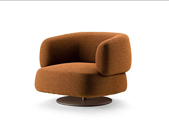 Swivel fabric armchair with armrests LAGO Zeppelin