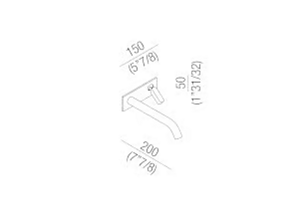Wall mounted stainless steel washbasin mixer with square plate AGAPE factory Agape from Italy. Foto №7