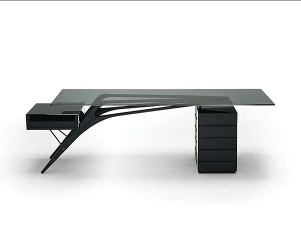 Writing desk with drawers in wood ZANOTTA Cavour CM factory ZANOTTA from Italy. Foto №1