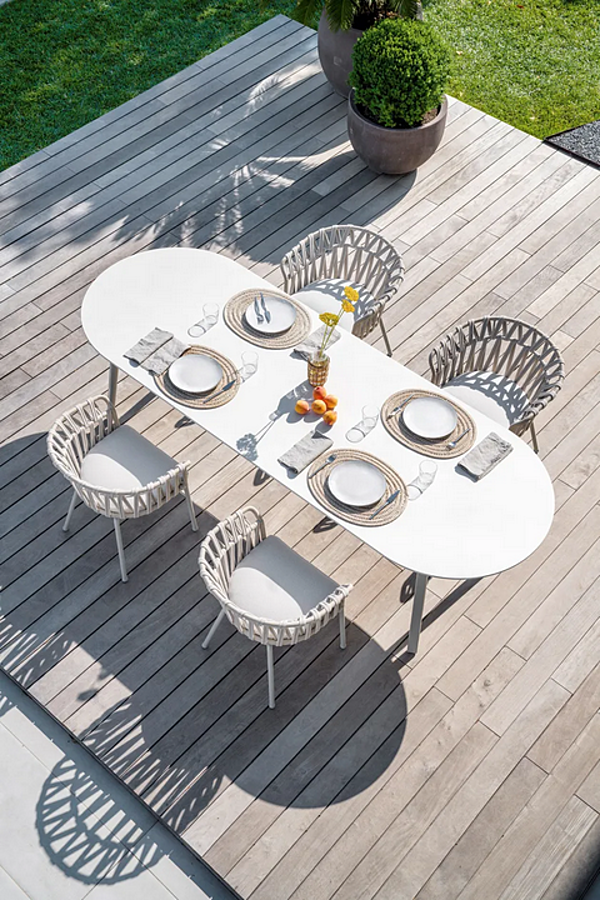 Oval Aluminium Garden Table Emma VARASCHIN 23680, 23681 factory VARASCHIN from Italy. Foto №15