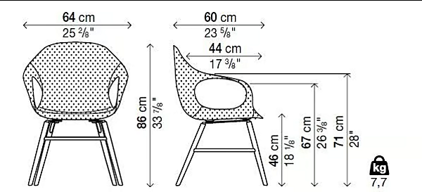 Armchair with upholstered fabric and armrests Kristalia Elephant factory Kristalia from Italy. Foto №6