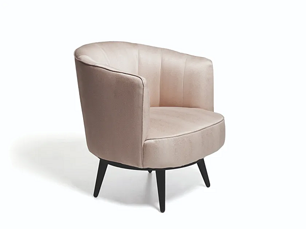 Swivel armchair in leather or fabric VIBIEFFE 1650 Cordi factory VIBIEFFE from Italy. Foto №2