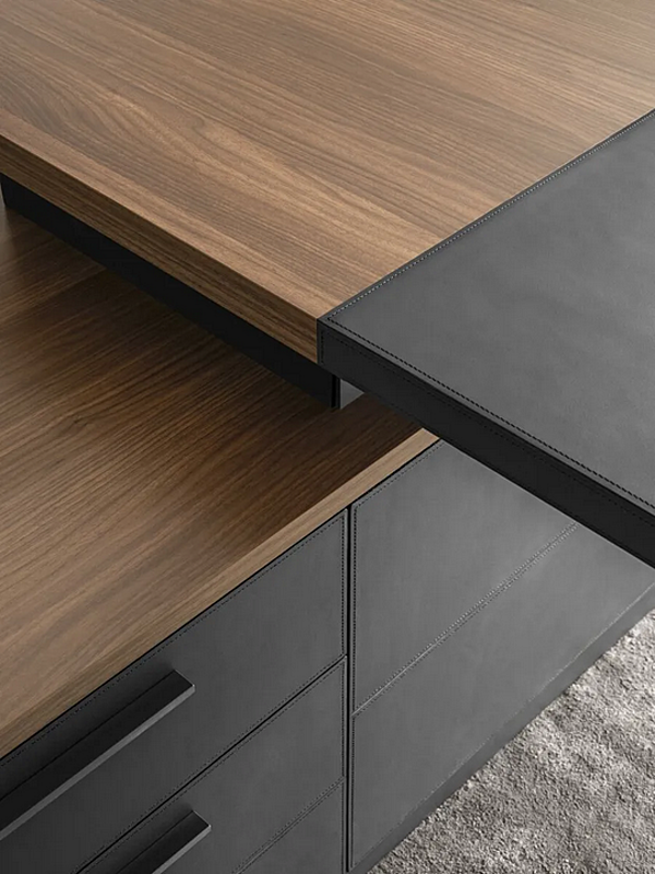 L-shaped wooden executive desk INCA I 4 Mariani factory i 4 Mariani from Italy. Foto №9
