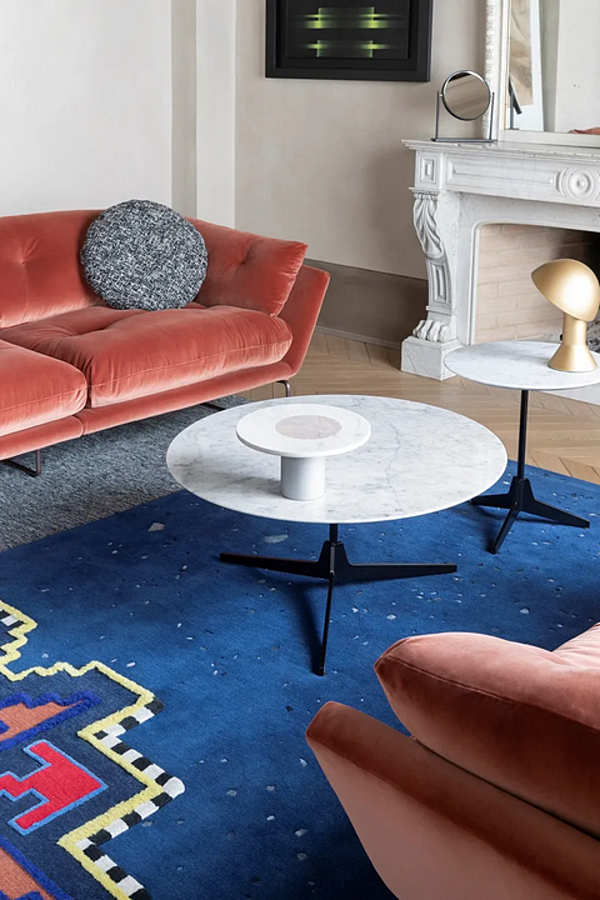 Three-seater fabric sofa with sled base Saba New York Suite factory SABA from Italy. Foto №15