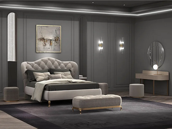 Double bed with tufted backrest CASA +39 FLY C22003, C22004 factory CASA +39 from Italy. Foto №2