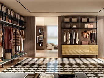 Sectional walk-in wardrobe in wood LAGO Vista 1185 Sectional walk-in wardrobe in wood LAGO Vista 1185 factory LAGO from Italy