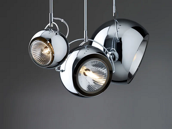 Metal Pendant Lamp Beluga Steel Fabbian factory Fabbian from Italy. Foto №4