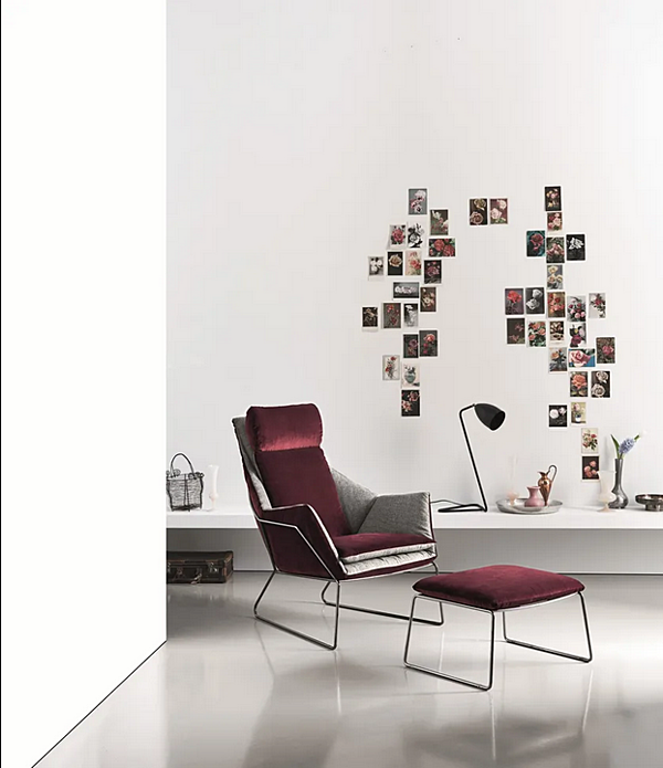 High Back Fabric Armchair New York Saba factory SABA from Italy. Foto №7