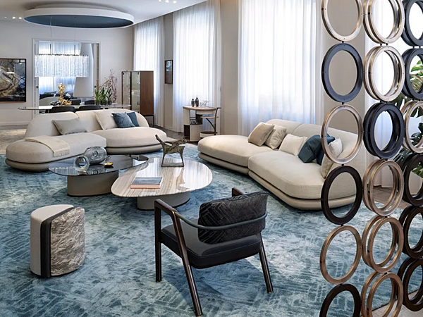 Sectional fabric sofa Vesper GIORGETTI factory GIORGETTI from Italy. Foto №5