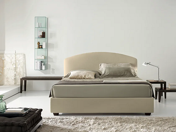 Upholstered double bed with soft backrest Duomo Design Odea factory Duomo Design from Italy. Foto №2