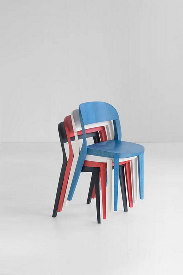 Stackable wooden chair Minima 949 Potocco 949 factory POTOCCO from Italy. Foto №5