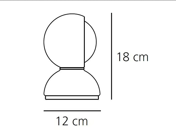 Table lamp painted metal Eclisse Artemide 0028050A, 0028030A, 0028010A factory Artemide from Italy. Foto №13