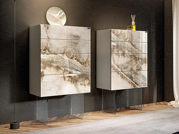 Glass chest of drawers LAGO 36E8 2136 2136 factory LAGO from Italy. Foto №1