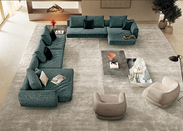 Sectional fabric sofa with soft back LAGO Air Soft 2693 2693 factory LAGO from Italy. Foto №2