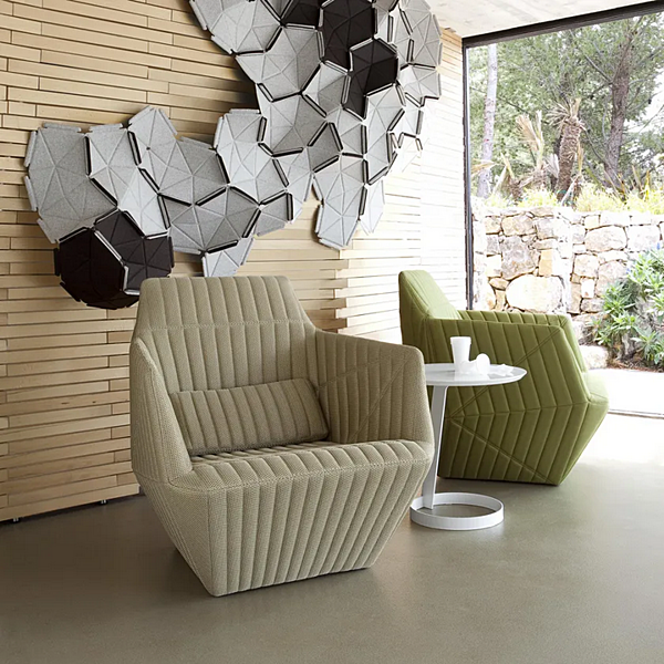 Swivel fabric armchair with armrests LIGNE ROSET Facett 14060205-14060255 factory LIGNE ROSET from Italy. Foto №4