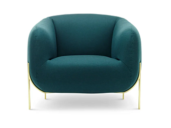 Fabric armchair with removable cover and armrests Saba Geo factory SABA from Italy