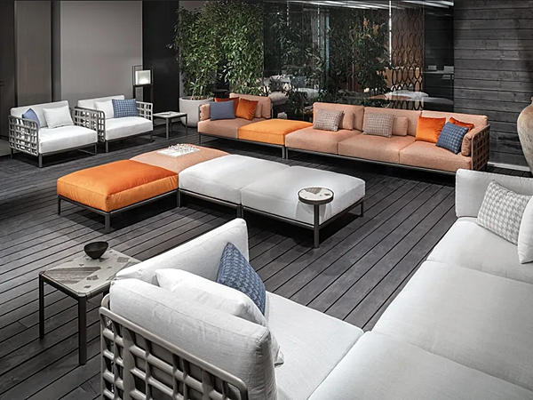 4-seater garden sofa in fabric and painted metal GIORGETTI Aldia 91030 factory GIORGETTI from Italy. Foto №4