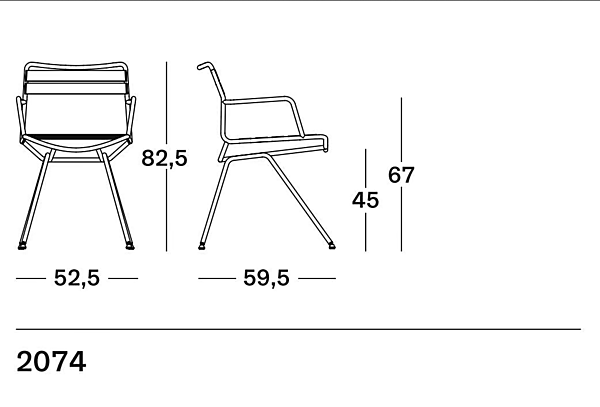 Steel garden chair with armrests ZANOTTA Dan Outdoor 2074 2074 factory ZANOTTA from Italy. Foto №2