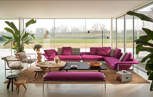 Handmade jute rug with geometric patterns CASSINA Tenere Policromo factory CASSINA from Italy. Foto №4