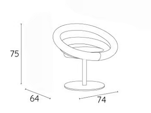 Swivel fabric easy chair Circle Adrenalina IMB1070217, IMB1070232, IMB1070233, IMB1070234 factory ADRENALINA from Italy. Foto №8