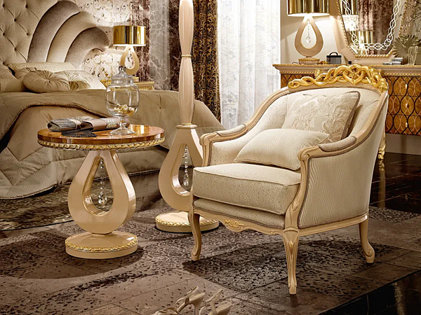 Round high side table in wood A.R. Arredamenti Harmony 316 factory A.R.ARREDAMENTI SRL from Italy. Foto №2