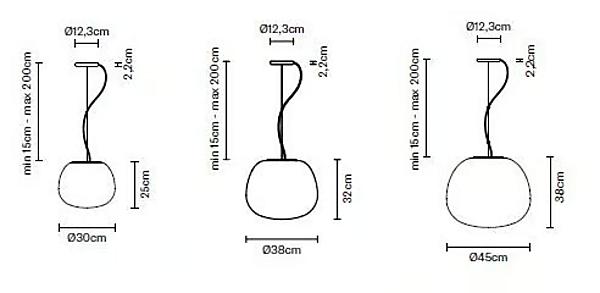 Blown Glass Pendant Lamp Fabbian Lumi Mochi factory Fabbian from Italy. Foto №9