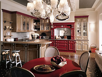 Chestnut Kitchen Tosca Red Rose by Martini Interiors Chestnut Kitchen Tosca Red Rose by Martini Interiors factory MARTINI INTERIORS from Italy