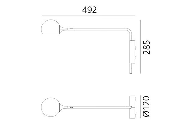 Adjustable metal wall lamp Artemide Ixa factory Artemide from Italy. Foto №13