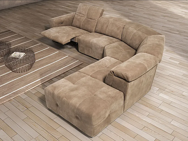 Corner leather sofa with electric motion Egoitaliano Sauvanne factory Egoitaliano from Italy. Foto №6