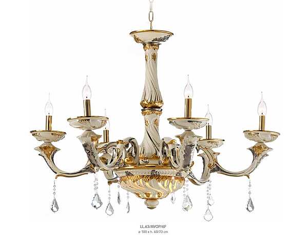 Chandelier LORENZON (F.LLI LORENZON) LL.63/AVOP/6F factory LORENZON (F.LLI LORENZON) from Italy. Foto №1