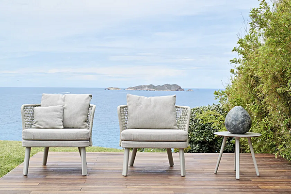 Garden armchair with armrests made of synthetic fibre VARASCHIN EMMA 23621 factory VARASCHIN from Italy. Foto №3