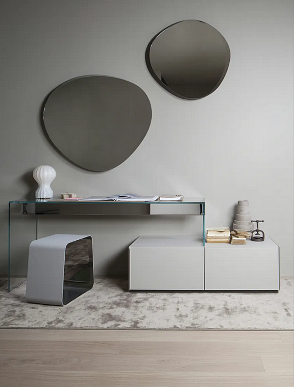 Office Desk with Glass and Stainless Steel by Gallotti&Radice Air Desk 1 Up factory Gallotti & Radice from Italy. Foto №4