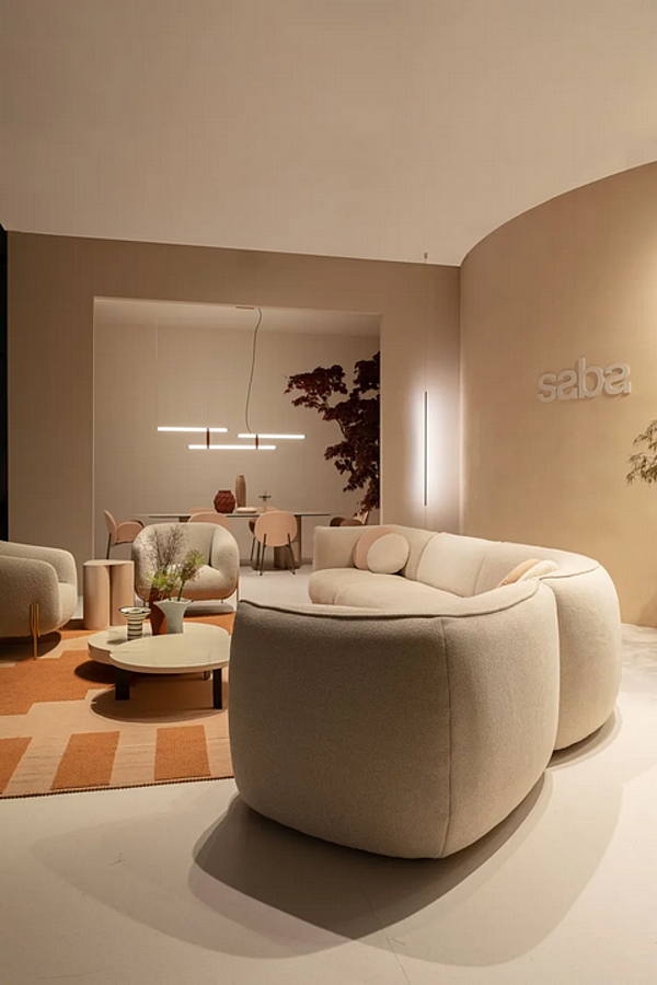 Sectional fabric sofa Vela Piping Saba factory SABA from Italy. Foto №8