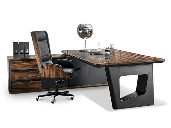 Corner Writing Desk with Drawers in Wood and Leather i 4 Mariani Avatar factory i 4 Mariani from Italy. Foto №3