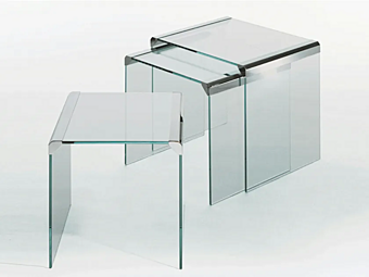 Stackable crystal coffee table T35 Trio Gallotti&Radice factory Gallotti & Radice from Italy